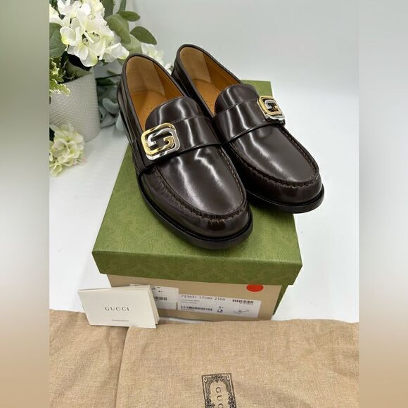 Men’s Gucci interlocking GG leather loafers size 8.5 made in Italy. - Picture 2 of 9